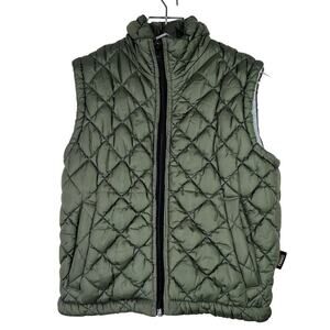 Vintage BARU Sports Quilted Puffer Vest Green Zip Up Lined XS Pockets